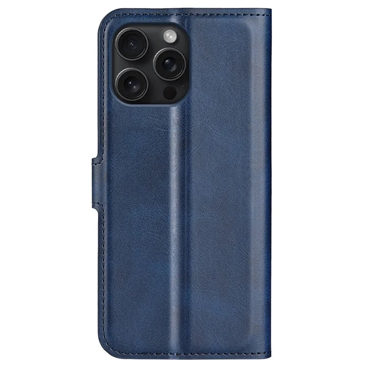 For iPhone 16 Pro Case Magnetic Clasp Calf Texture Flip Leather Phone Cover
