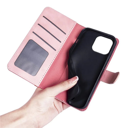 For iPhone 16 Pro Case Splicing Color PU Leather Phone Wallet Cover
