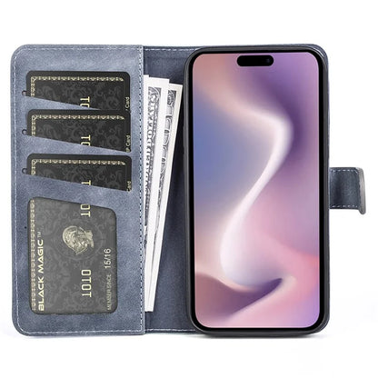 For iPhone 16 Pro Case Splicing Color PU Leather Phone Wallet Cover