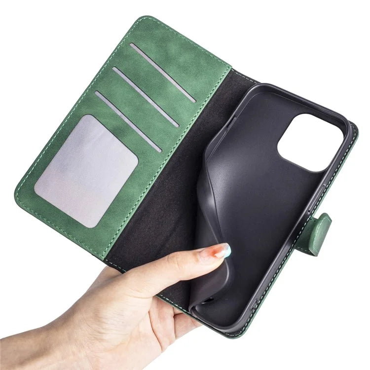 For iPhone 16 Pro Case Splicing Color PU Leather Phone Wallet Cover