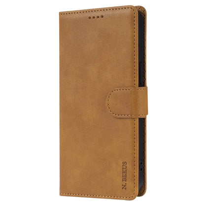 N.BEKUS CSJ-001 For iPhone 15 Pro Case Solid Color PU Leather Folio Phone Cover with Wallet