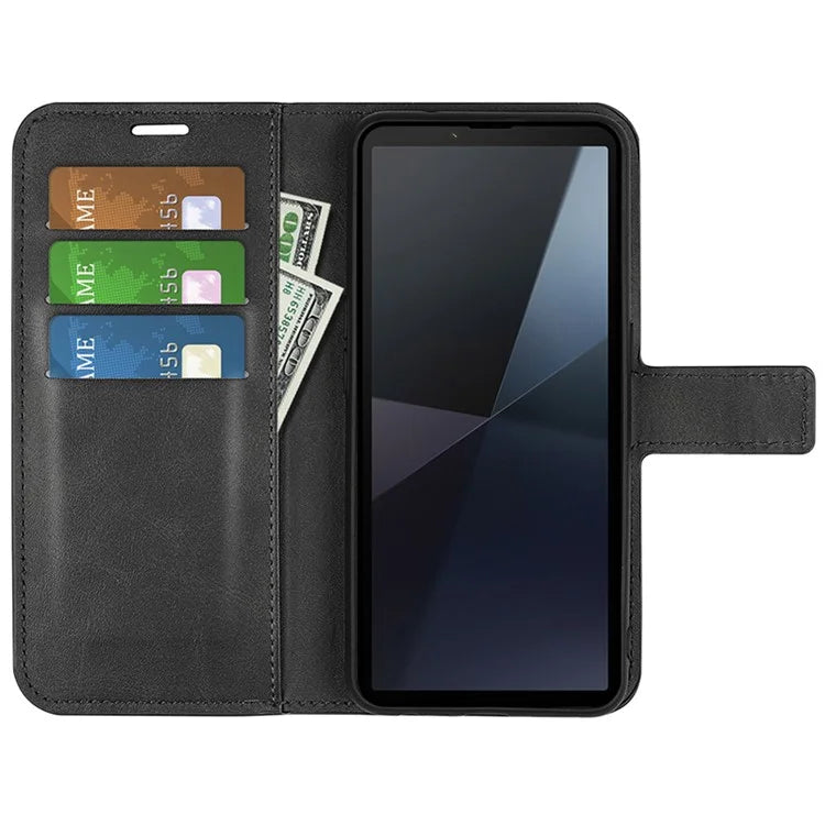 For Sony Xperia 10 VI Case Wallet Calf Texture Leather Phone Cover