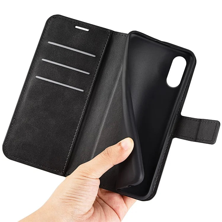 For Sony Xperia 10 VI Case Wallet Calf Texture Leather Phone Cover