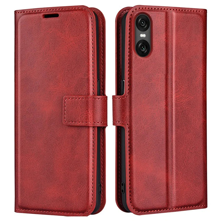 For Sony Xperia 10 VI Case Wallet Calf Texture Leather Phone Cover