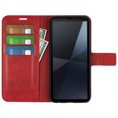 For Sony Xperia 10 VI Case Wallet Calf Texture Leather Phone Cover