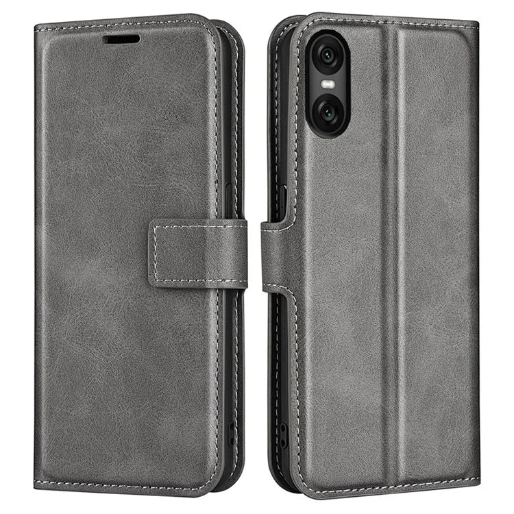 For Sony Xperia 10 VI Case Wallet Calf Texture Leather Phone Cover