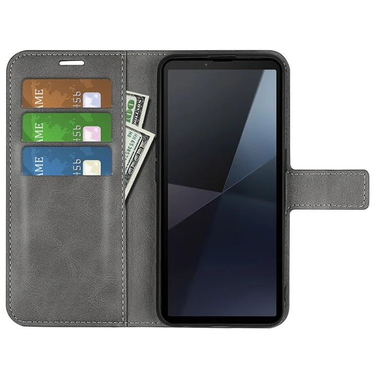For Sony Xperia 10 VI Case Wallet Calf Texture Leather Phone Cover