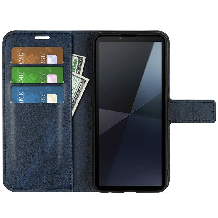 For Sony Xperia 10 VI Case Wallet Calf Texture Leather Phone Cover