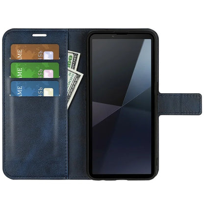 For Sony Xperia 10 VI Case Wallet Calf Texture Leather Phone Cover