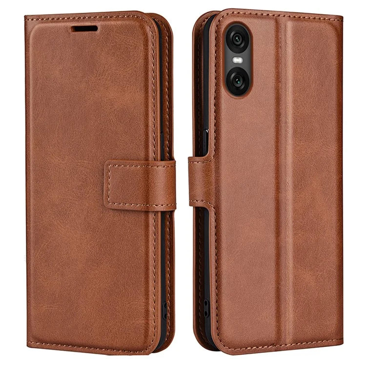 For Sony Xperia 10 VI Case Wallet Calf Texture Leather Phone Cover