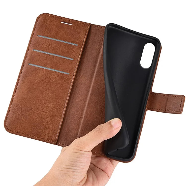 For Sony Xperia 10 VI Case Wallet Calf Texture Leather Phone Cover
