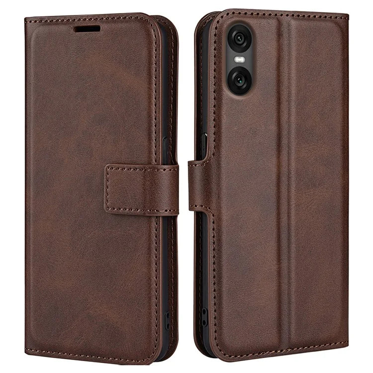 For Sony Xperia 10 VI Case Wallet Calf Texture Leather Phone Cover