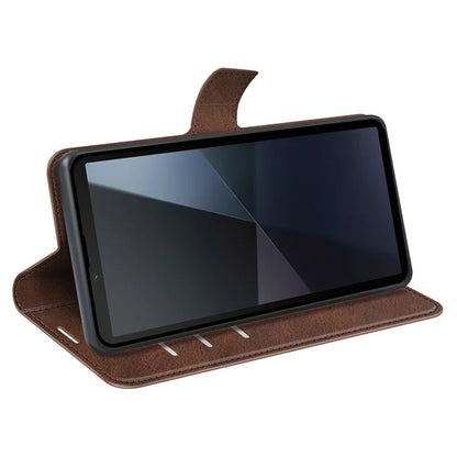 For Sony Xperia 10 VI Case Wallet Calf Texture Leather Phone Cover