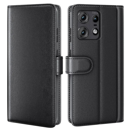 For Motorola Edge 50 Pro 5G Case Genuine Split Leather Full Protection Phone Cover