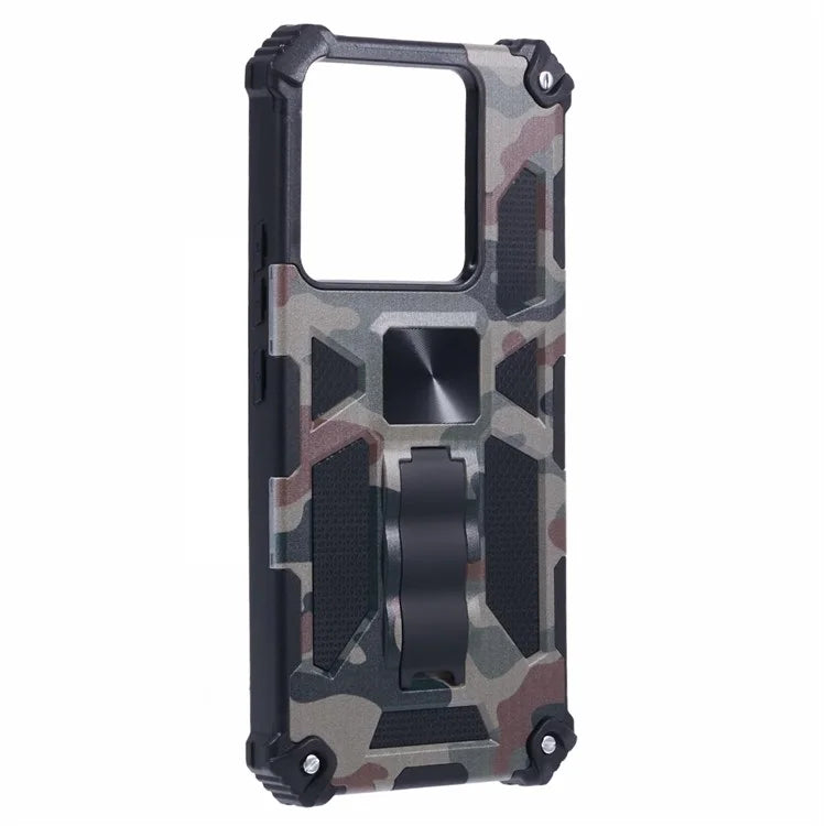 For Xiaomi Redmi Note 13 Pro 5G / Poco X6 5G Case Camouflage PC+TPU Phone Cover with Kickstand