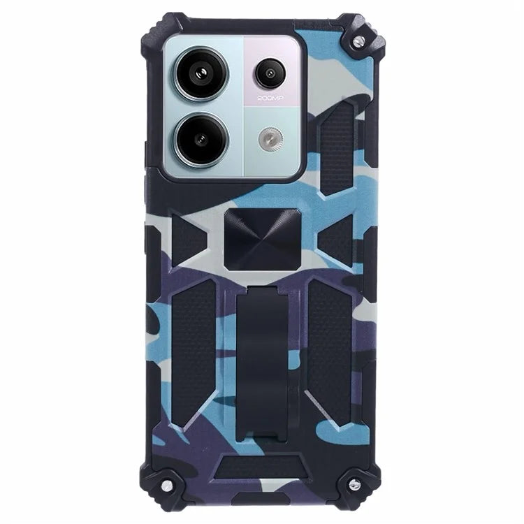 For Xiaomi Redmi Note 13 Pro 5G / Poco X6 5G Case Camouflage PC+TPU Phone Cover with Kickstand