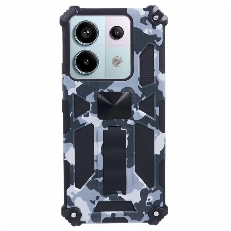 For Xiaomi Redmi Note 13 Pro 5G / Poco X6 5G Case Camouflage PC+TPU Phone Cover with Kickstand