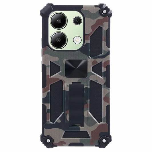 For Xiaomi Redmi Note 13 4G Case Kickstand PC+TPU Phone Cover Camouflage Design