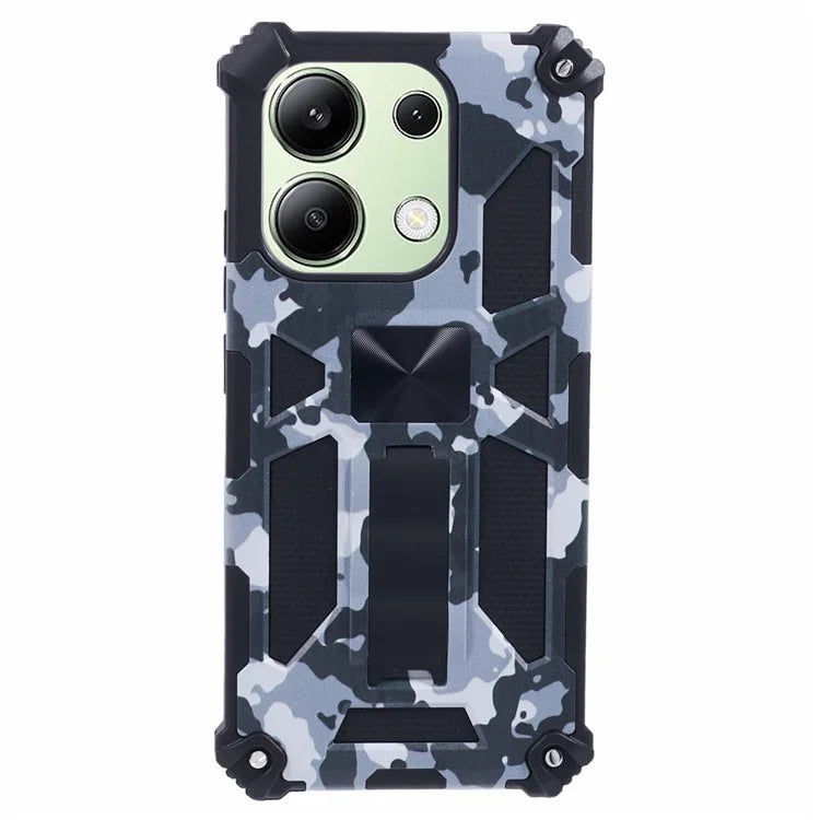 For Xiaomi Redmi Note 13 4G Case Kickstand PC+TPU Phone Cover Camouflage Design