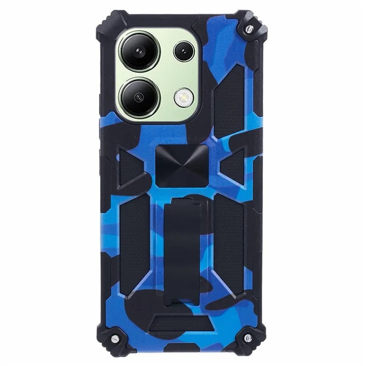 For Xiaomi Redmi Note 13 4G Case Kickstand PC+TPU Phone Cover Camouflage Design