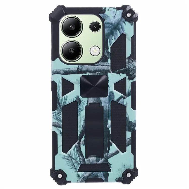For Xiaomi Redmi Note 13 4G Case Kickstand PC+TPU Phone Cover Camouflage Design