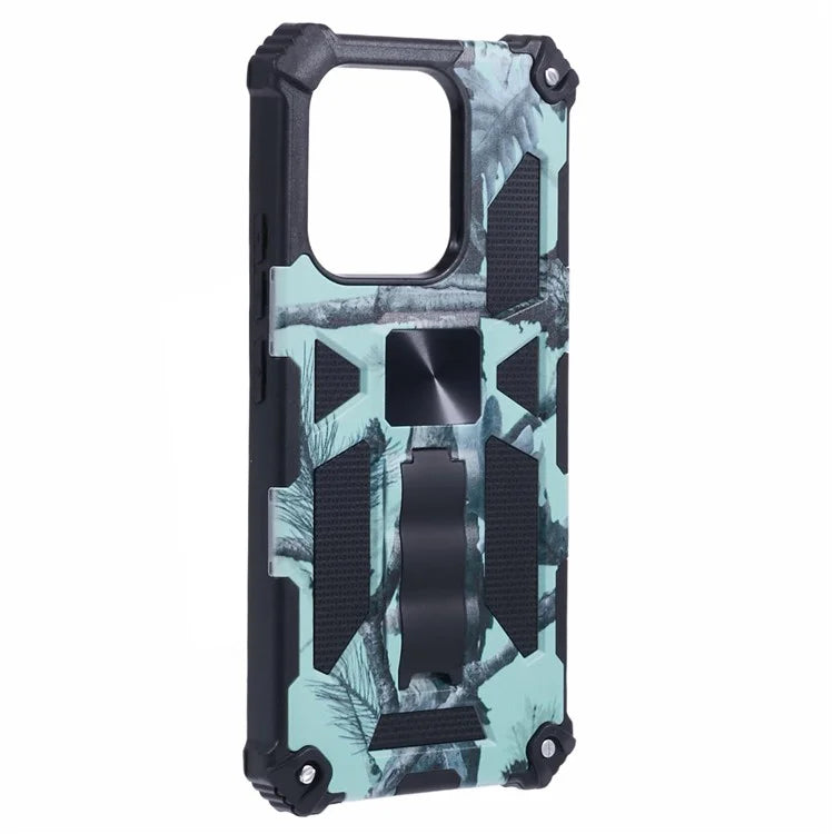 For Xiaomi Redmi Note 13 4G Case Kickstand PC+TPU Phone Cover Camouflage Design