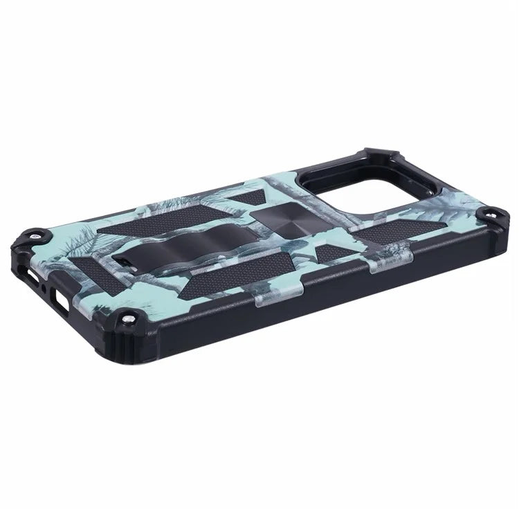 For Xiaomi Redmi Note 13 4G Case Kickstand PC+TPU Phone Cover Camouflage Design