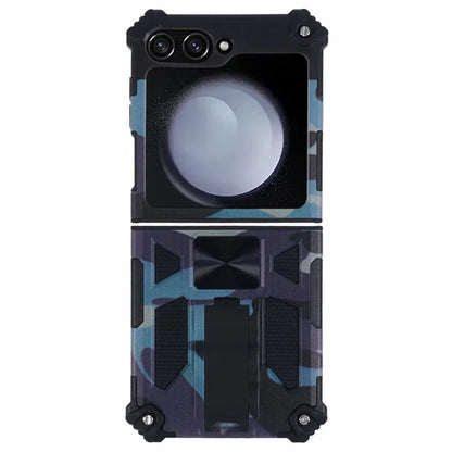 For Samsung Galaxy Z Flip6 5G Case Kickstand PC+TPU Camo Protective Cover