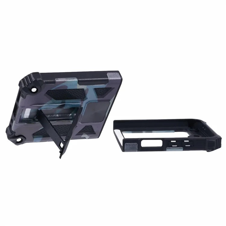 For Samsung Galaxy Z Flip6 5G Case Kickstand PC+TPU Camo Protective Cover
