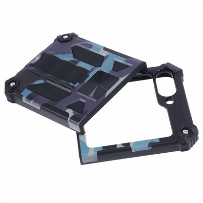 For Samsung Galaxy Z Flip6 5G Case Kickstand PC+TPU Camo Protective Cover