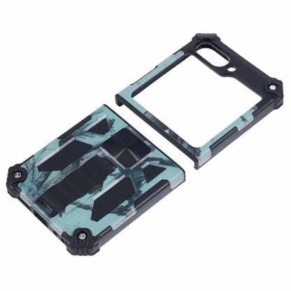 For Samsung Galaxy Z Flip6 5G Case Kickstand PC+TPU Camo Protective Cover