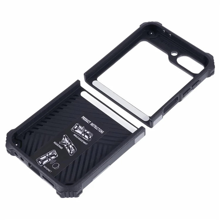 For Samsung Galaxy Z Flip6 5G Case Kickstand PC+TPU Camo Protective Cover