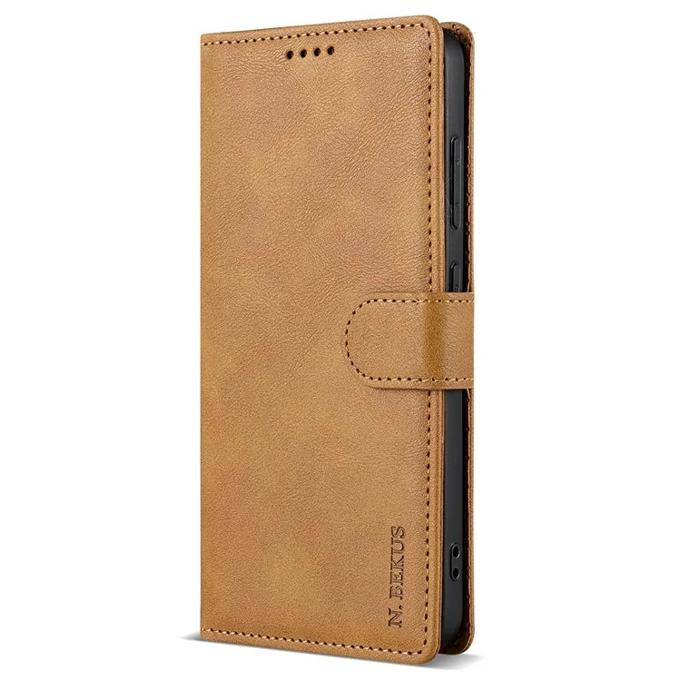 N.BEKUS CSJ-001 For Samsung Galaxy S23 Case Solid Color Leather Stand View Cover