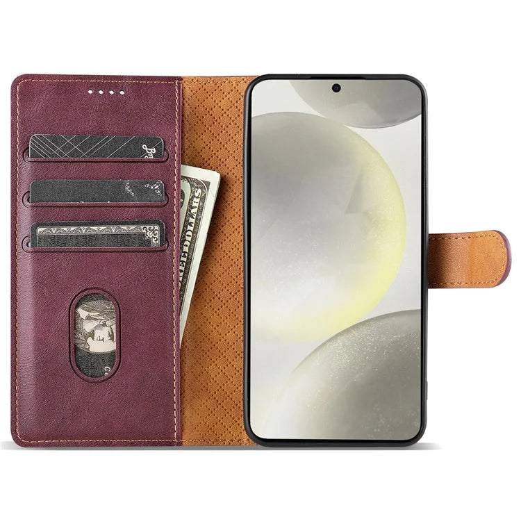 N.BEKUS CSJ-001 For Samsung Galaxy S23 Case Solid Color Leather Stand View Cover