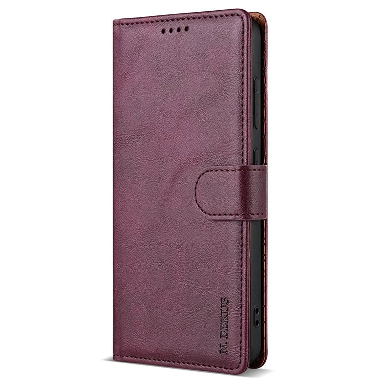 N.BEKUS CSJ-001 For Samsung Galaxy S23 Case Solid Color Leather Stand View Cover