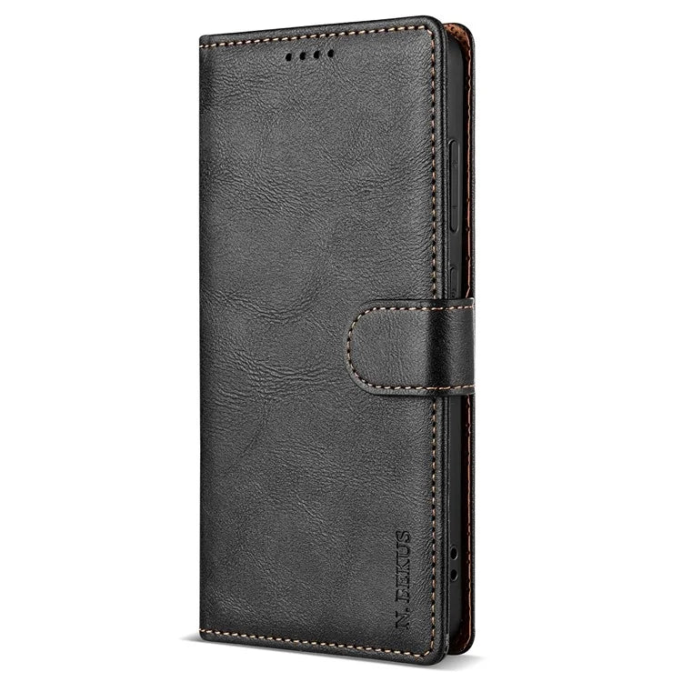 N.BEKUS CSJ-001 For Samsung Galaxy S23 Case Solid Color Leather Stand View Cover