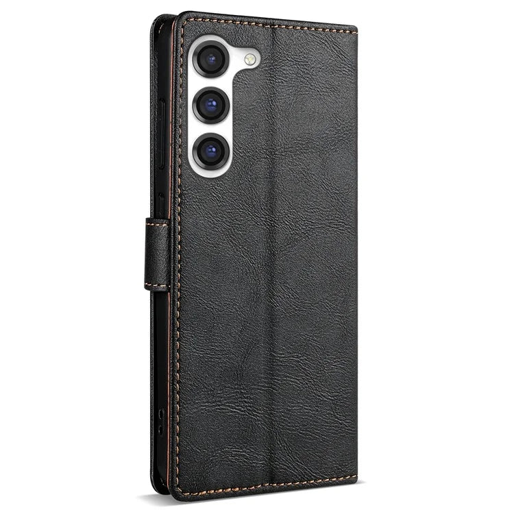 N.BEKUS CSJ-001 For Samsung Galaxy S23 Case Solid Color Leather Stand View Cover