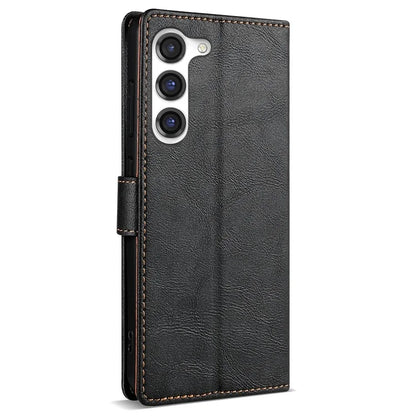 N.BEKUS CSJ-001 For Samsung Galaxy S23 Case Solid Color Leather Stand View Cover