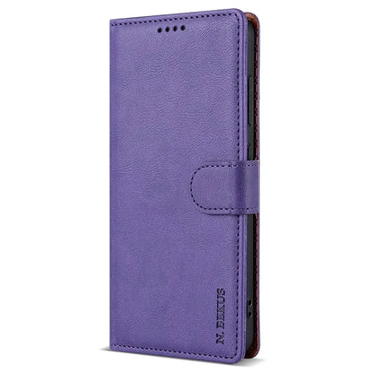 N.BEKUS CSJ-001 For Samsung Galaxy S23 Case Solid Color Leather Stand View Cover