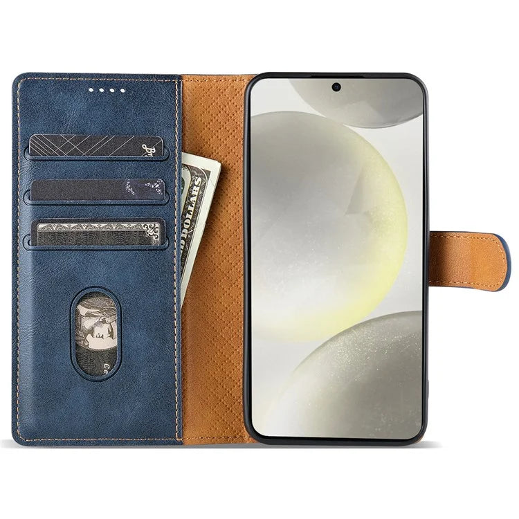 N.BEKUS CSJ-001 For Samsung Galaxy S23 Case Solid Color Leather Stand View Cover