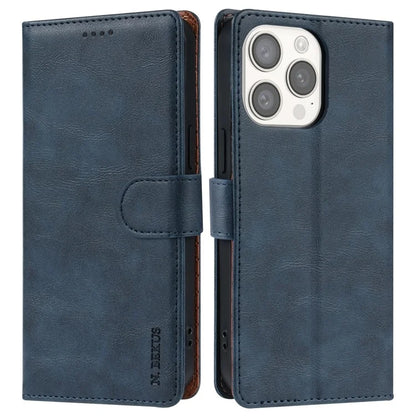 N.BEKUS CSJ-001 For iPhone 14 Pro Shockproof Case Solid Color Leather Wallet Phone Shell