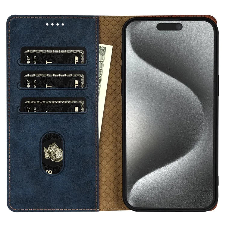 N.BEKUS CSJ-001 For iPhone 14 Pro Shockproof Case Solid Color Leather Wallet Phone Shell