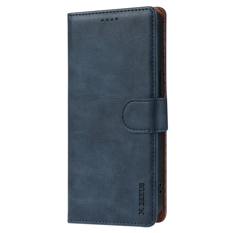 N.BEKUS CSJ-001 For iPhone 14 Pro Shockproof Case Solid Color Leather Wallet Phone Shell