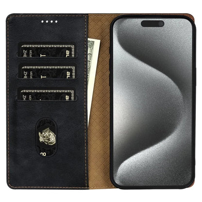 N.BEKUS CSJ-001 For iPhone 14 Pro Shockproof Case Solid Color Leather Wallet Phone Shell