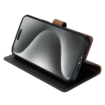 N.BEKUS CSJ-001 For iPhone 14 Pro Shockproof Case Solid Color Leather Wallet Phone Shell