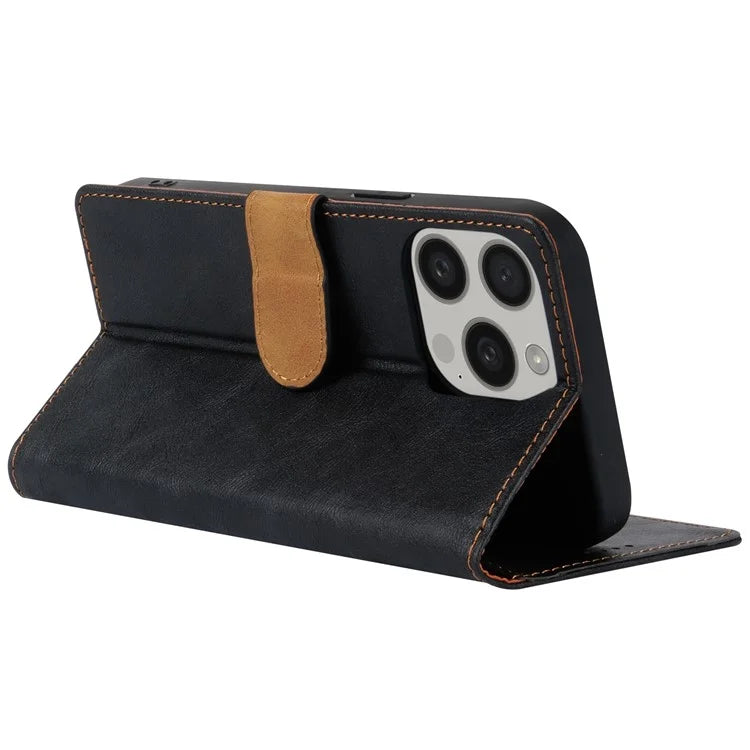 N.BEKUS CSJ-001 For iPhone 14 Pro Shockproof Case Solid Color Leather Wallet Phone Shell