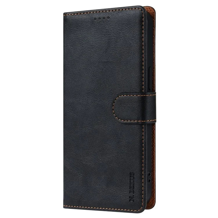 N.BEKUS CSJ-001 For iPhone 14 Pro Shockproof Case Solid Color Leather Wallet Phone Shell