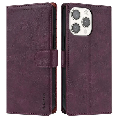N.BEKUS CSJ-001 For iPhone 14 Pro Shockproof Case Solid Color Leather Wallet Phone Shell