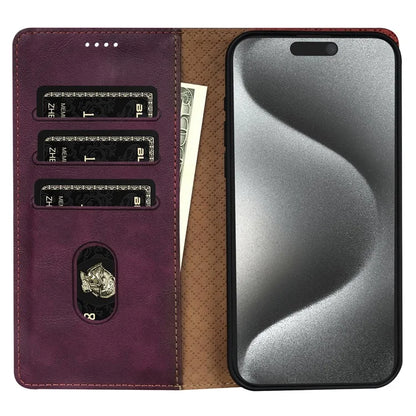N.BEKUS CSJ-001 For iPhone 14 Pro Shockproof Case Solid Color Leather Wallet Phone Shell