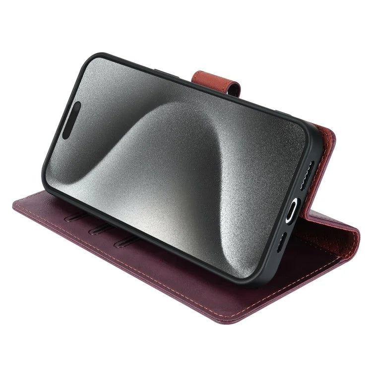 N.BEKUS CSJ-001 For iPhone 14 Pro Shockproof Case Solid Color Leather Wallet Phone Shell